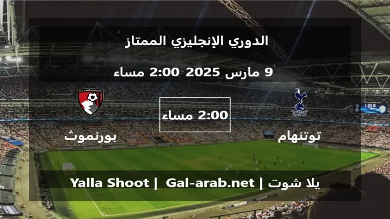 مباراة توتنهام هوتسبير و  بورنموث - الدوري الإنجليزي الممتاز