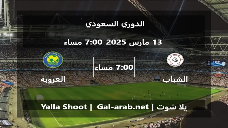 مباراة الشباب و العروبة - الدوري السعودي